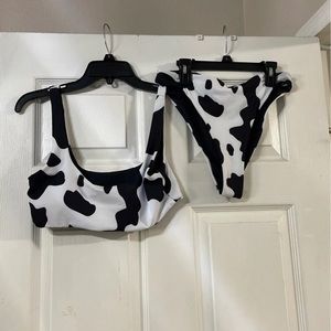 Brand New Cow Print High Waisted Bikini